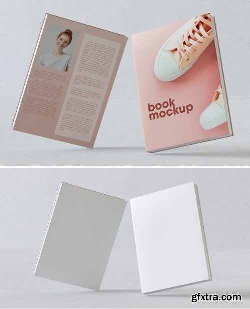 Floating Open and Closed Book Mockup GWR426Q