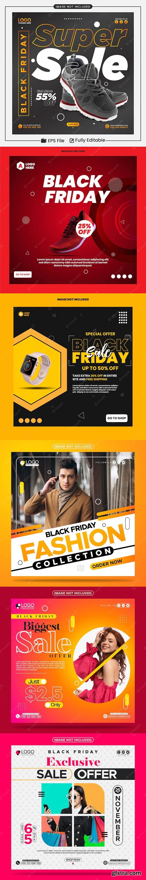 Black friday super sale social media post template