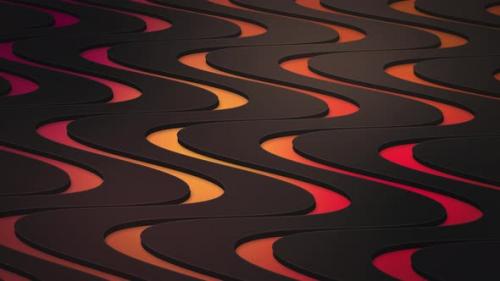 Videohive - Red gradient geometric background. Dark wavy backdrop. 4K wallpaper - 40952149 - 40952149