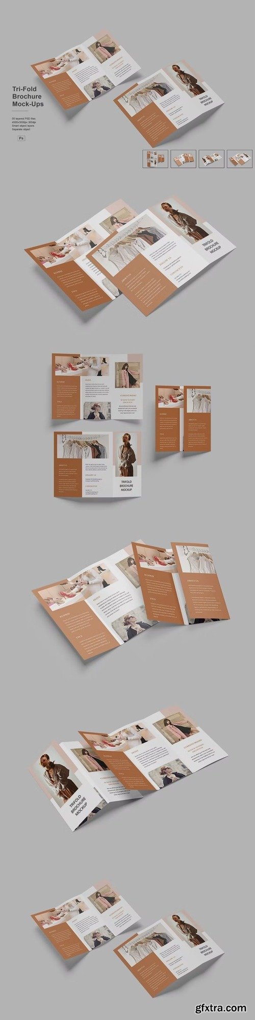 Tri-fold brochure mockup