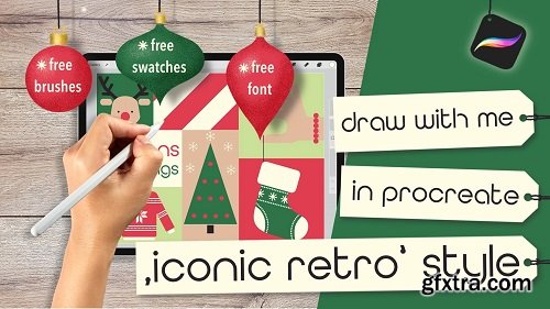 Draw With Me In Procreate: Iconic Retro Style Holiday Illustration