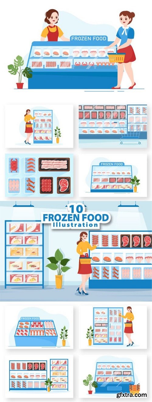 10 Frozen Food Store Illustration