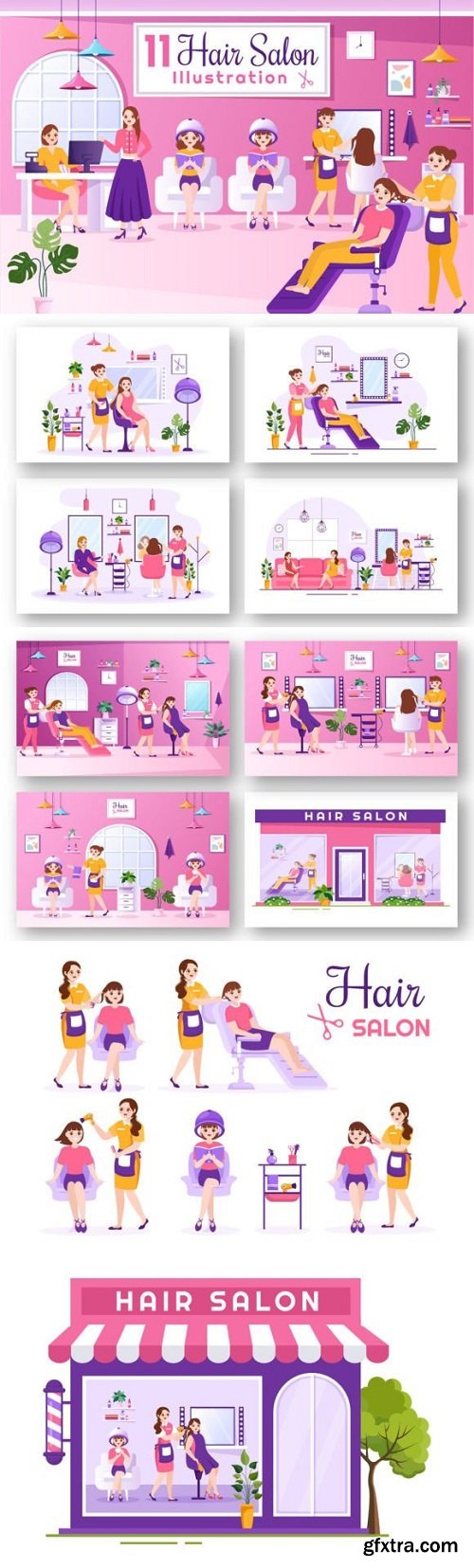 11 Hair Salon Illustration