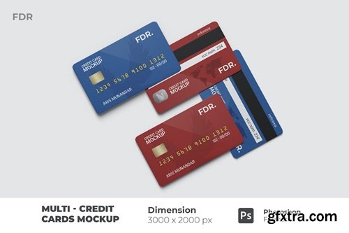 Multi - Credit Cards Mockup RAS364B