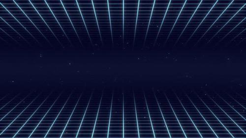 Videohive - Dark blue technology retro background. 8 bit animation - 40943048 - 40943048