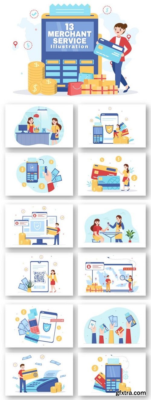 13 Merchant Service Illustration