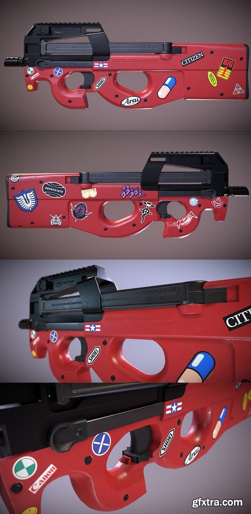 P90 Akira/ Anime themed 3D Model