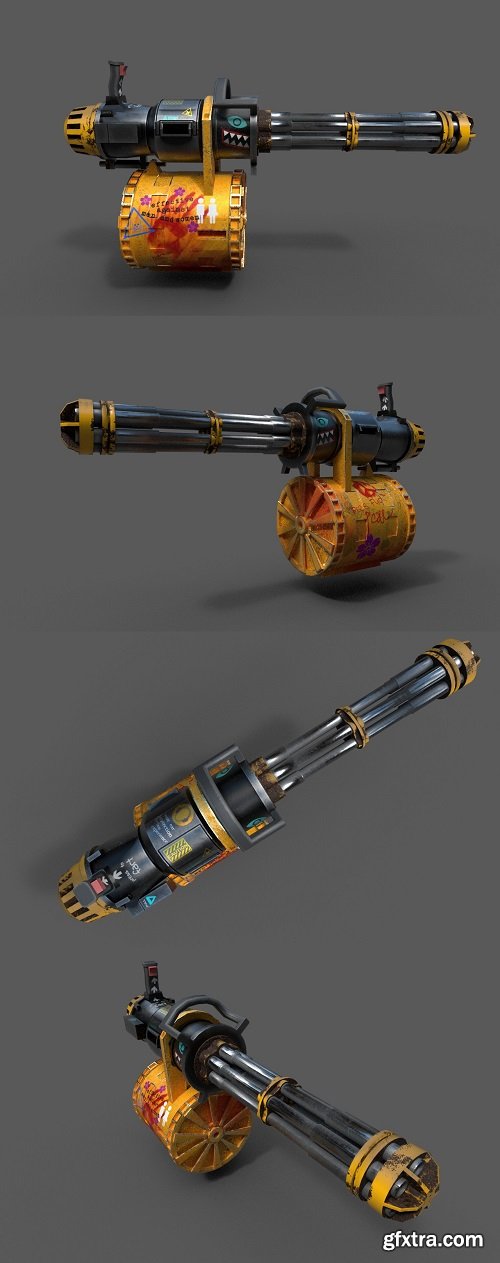 Minigun Machine Gun - Gatling Gun