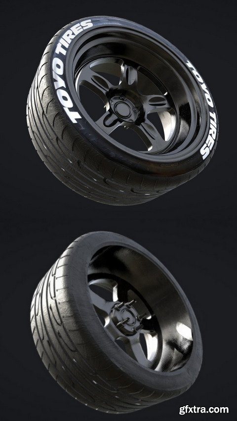 Tuner car wheel 3D Model