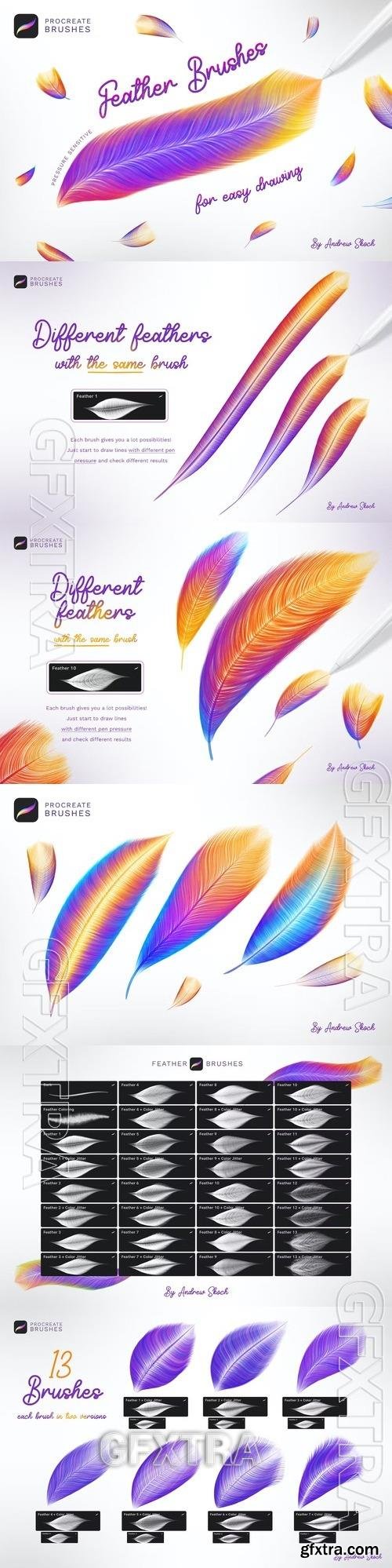 Feathers Procreate Brushes GAKYMM8