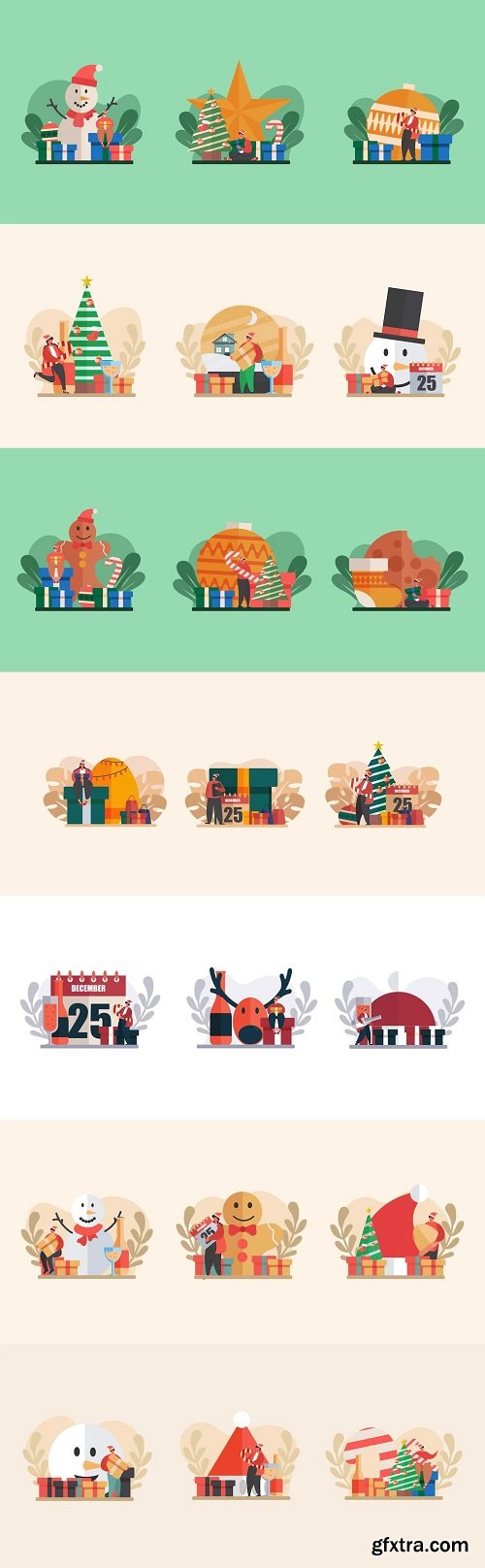 Christmas flat bundle design