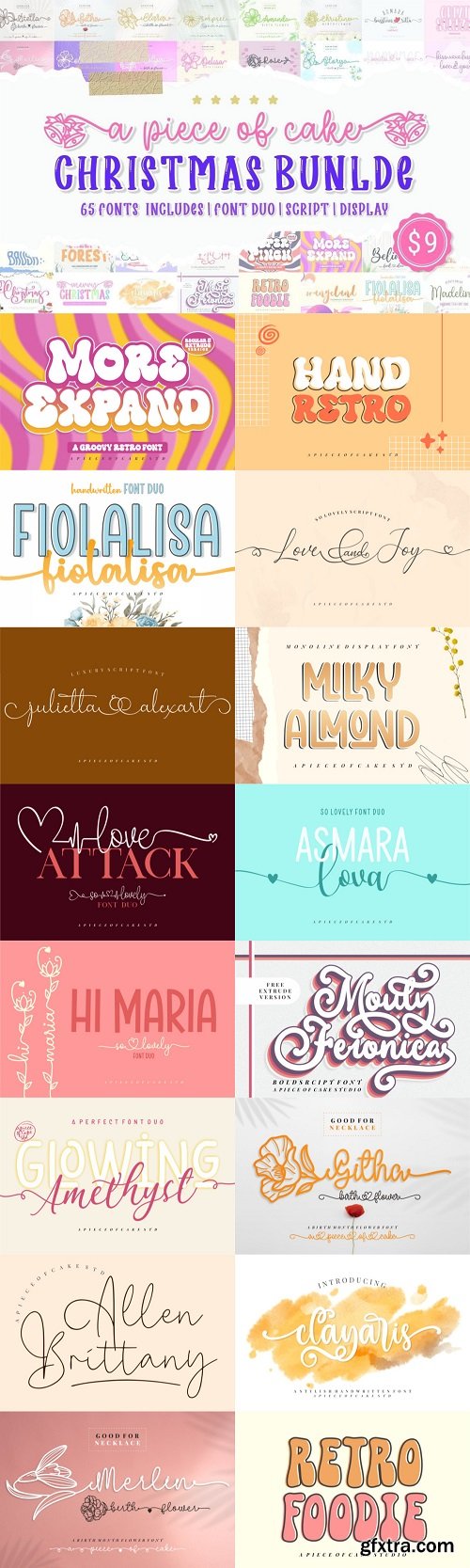 A Piece of Cake Christmas Font Bundle