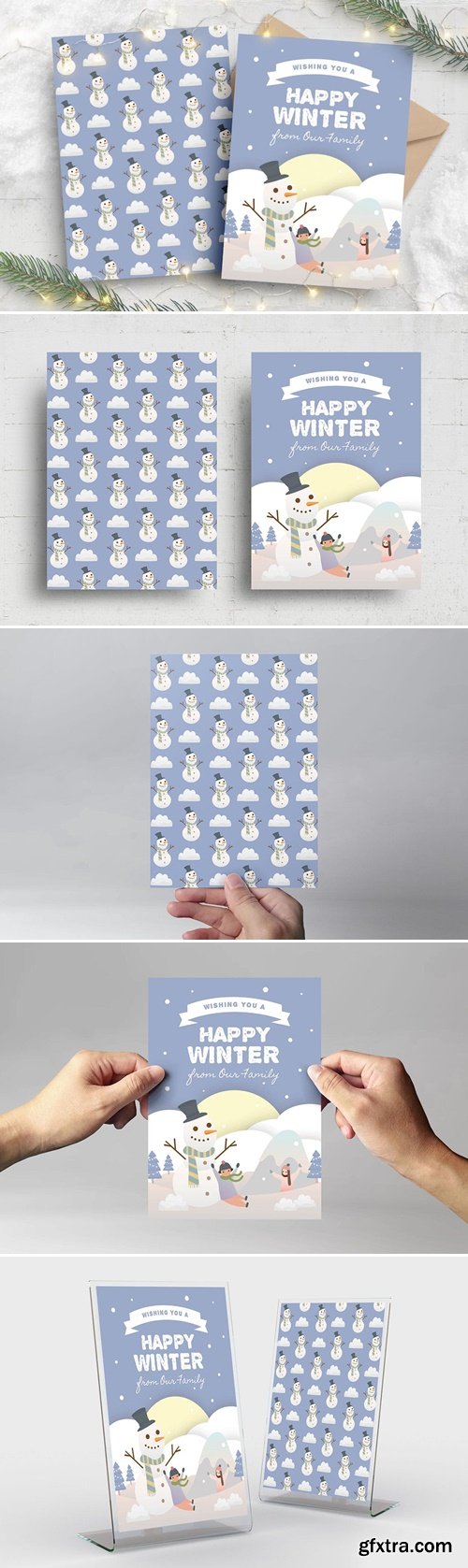 Winter / Christmas Greeting Card Template FNXDAHD