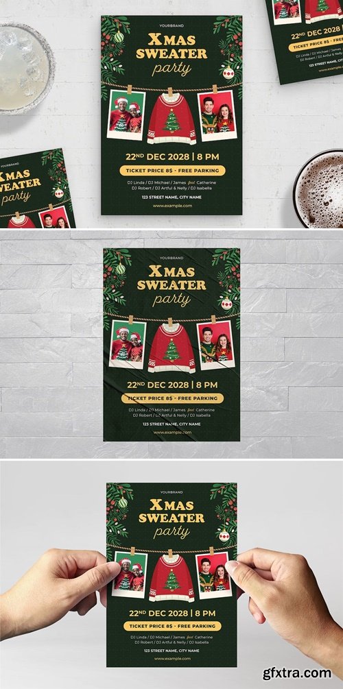 Christmas Party Flyer Template TV9R48U