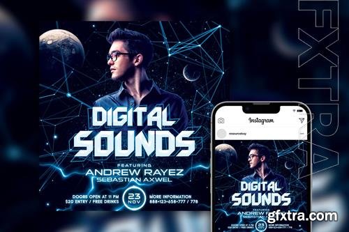 Superb Space DJ Party Instagram Post Template PSD