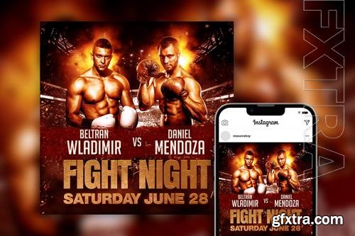 Fight Night Event Instagram Post Template PSD