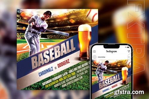 Bold Splendid Baseball Instagram Post Template PSD