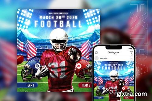 American Football League Instagram Post Template PSD