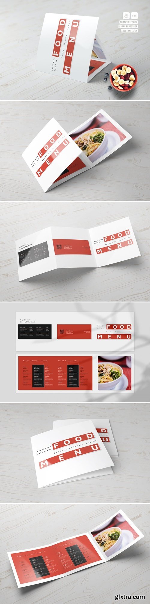 Square Trifold Food Menu TBMXACM