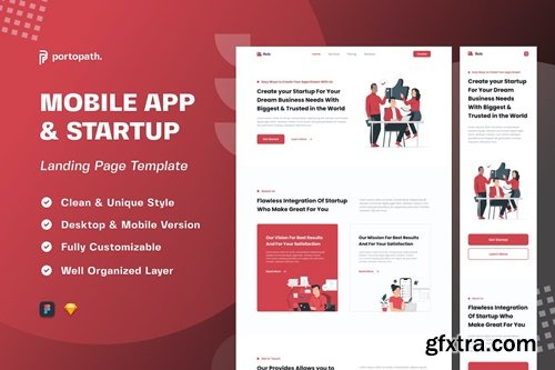 Redy - Mobile App & Startup Landing Page & Mobile 7RPGVZX