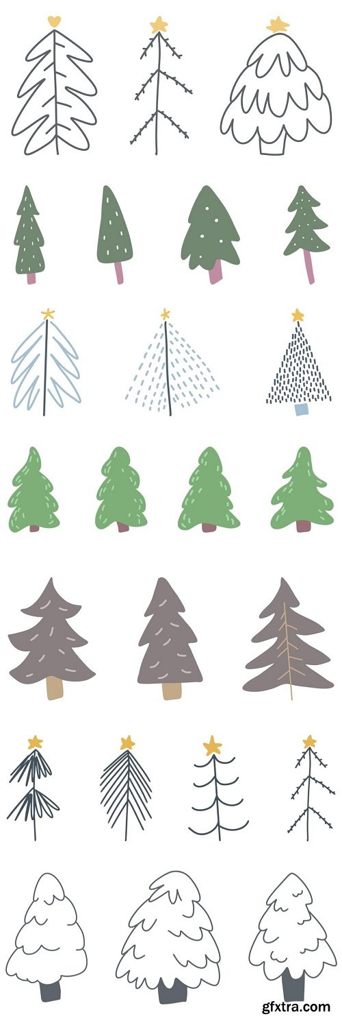 Christmas tree icon set