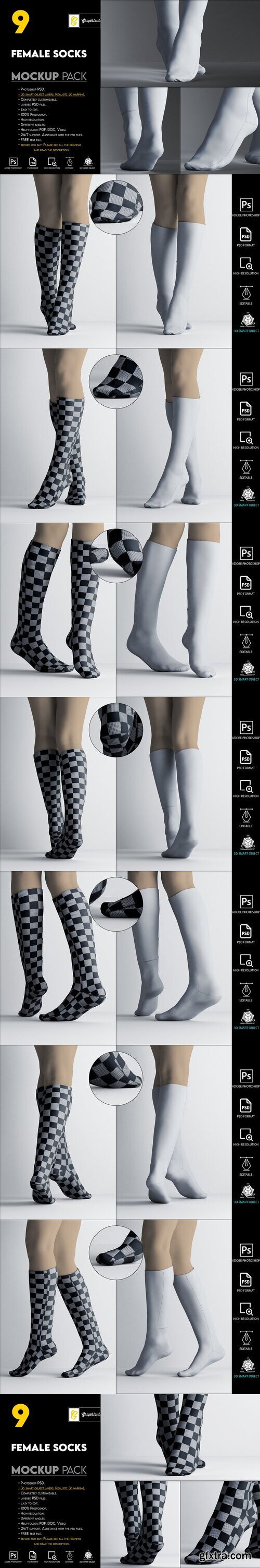 CreativeMarket - Female socks mockup 7465772