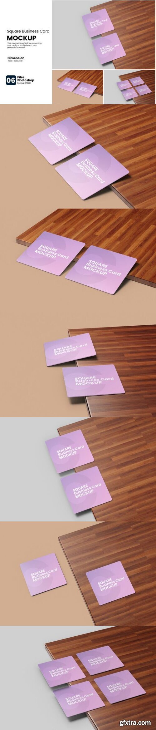 Square Business Card Mockup