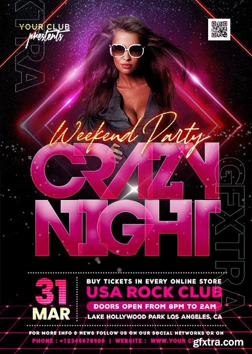 Weekend Night Party Flyer PSD Template