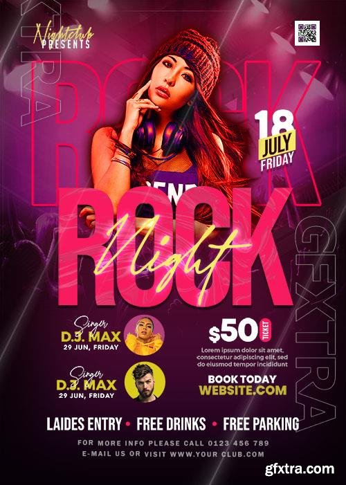 Night Club Rock Music Party Flyer PSD