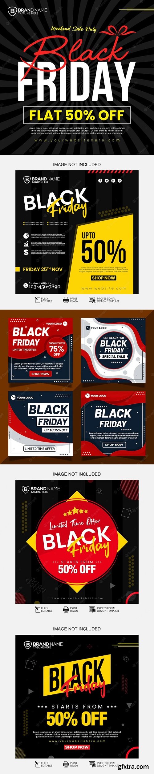 Black friday social media posts templates