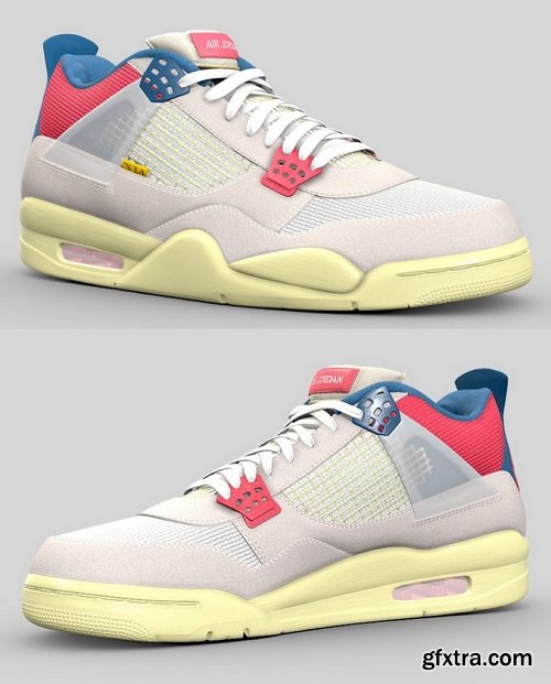 Jordan 4 Union LA Guava Ice 3D Model