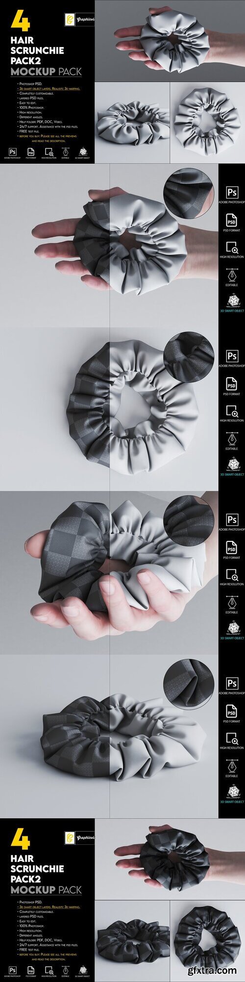 Creativemarket - Hair Scrunchie Pack2 Mockup 7465976