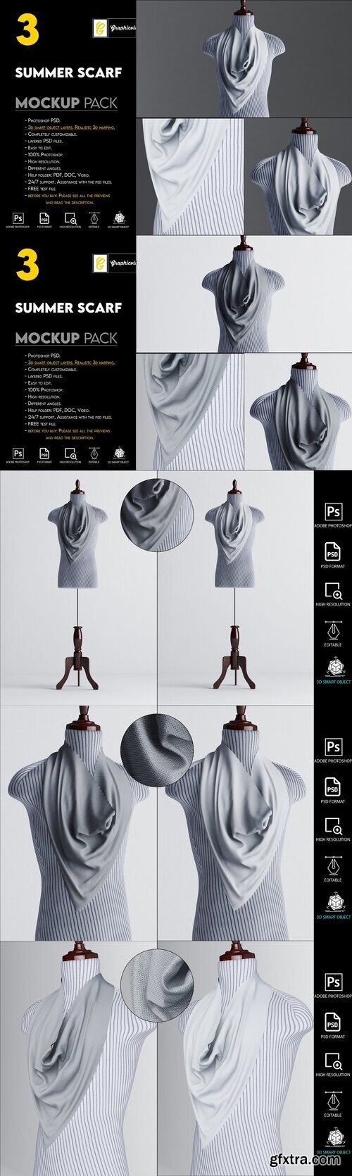 Creativemarket - Summer Scarf Mockup 7465996