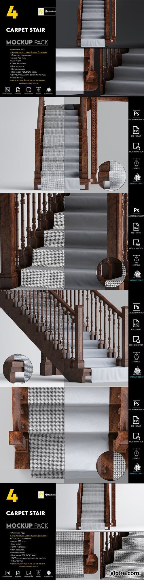 Creativemarket - Carpet Stair Mockup 7466052