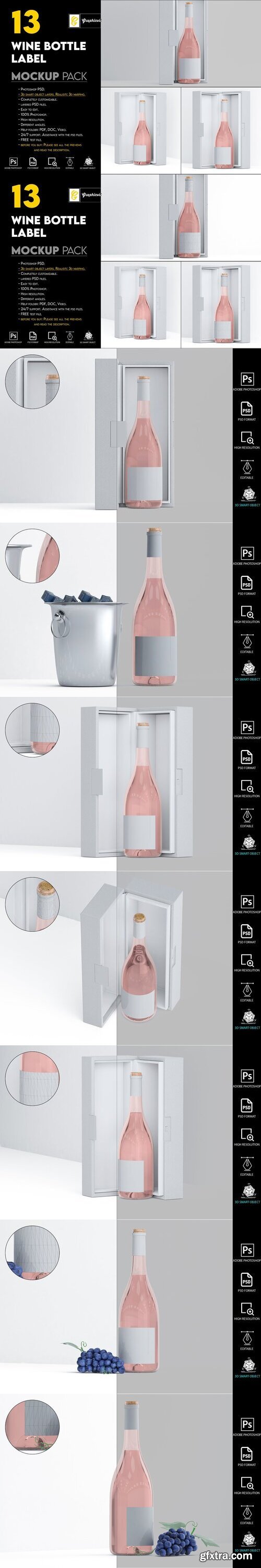 Creativemarket - Wine Bottle Label Mockup 7466186