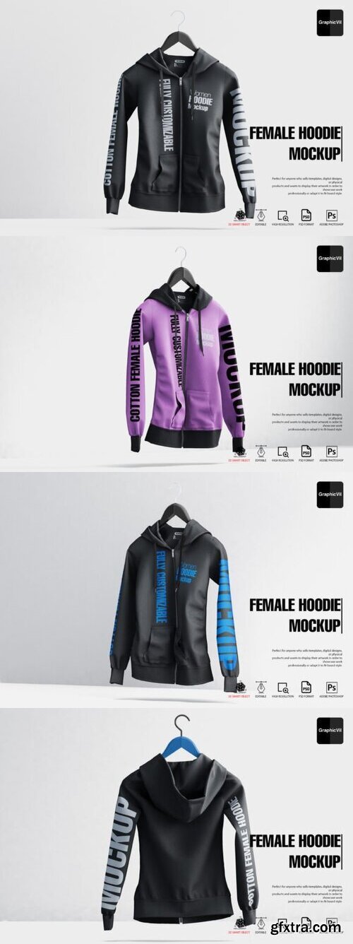 Female Hoodie Mockup