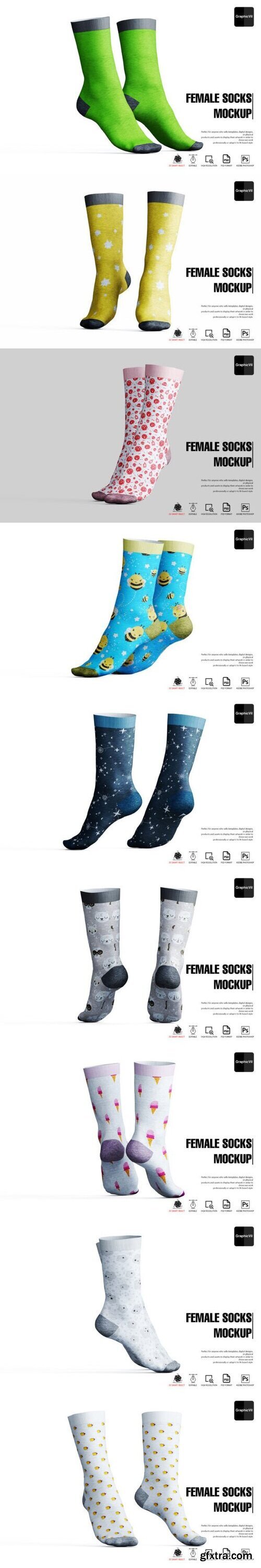 Female Socks Mockup