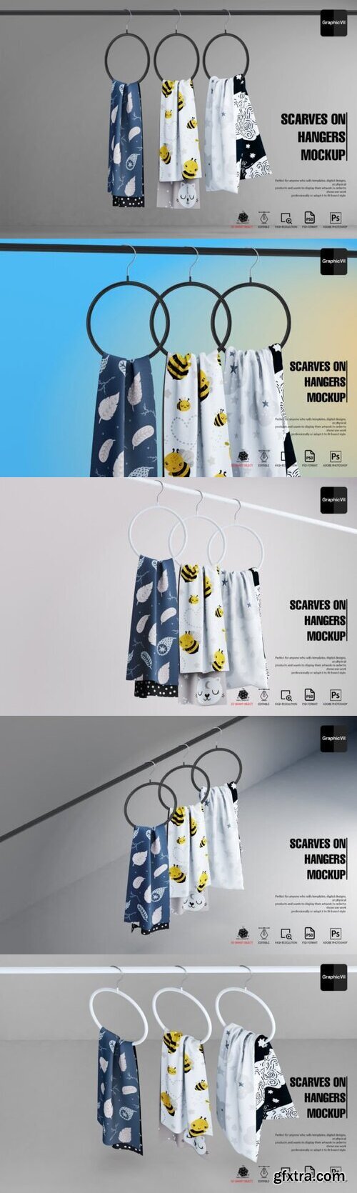 Scarves on Hangers Mockup