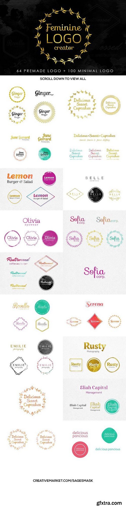 Feminine Logo Creation Kit Bundle