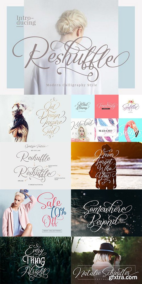 Reshuffle Script Font Set