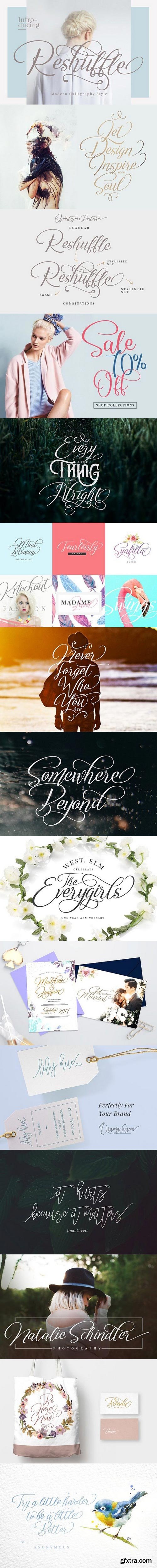 Reshuffle Script Font Set