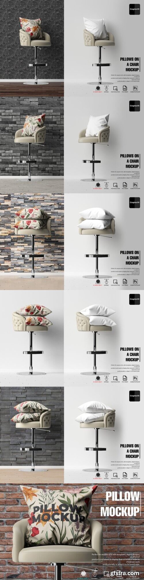 Pillows on a Chair Mockup