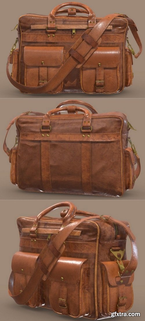 Everett Leather Briefcase Bag 3D Model