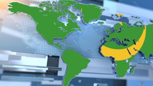 Videohive - Mauritania Flag Inside The Shape Of World Map Transition - 41115105 - 41115105