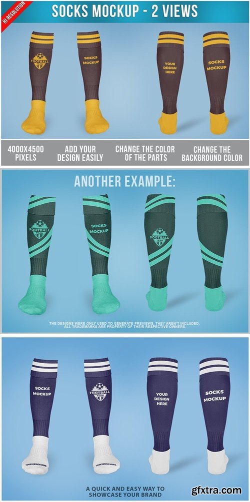 Long Socks Mockup PSD VFWJ3EM