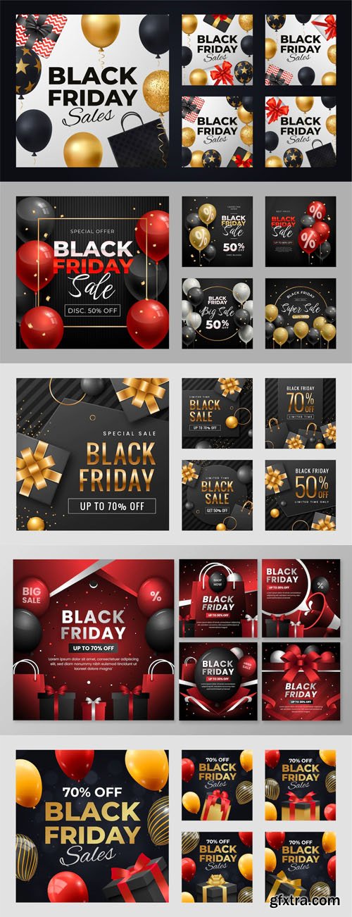 5 Black Friday Inst Posts Vector Templates [Vol.1]