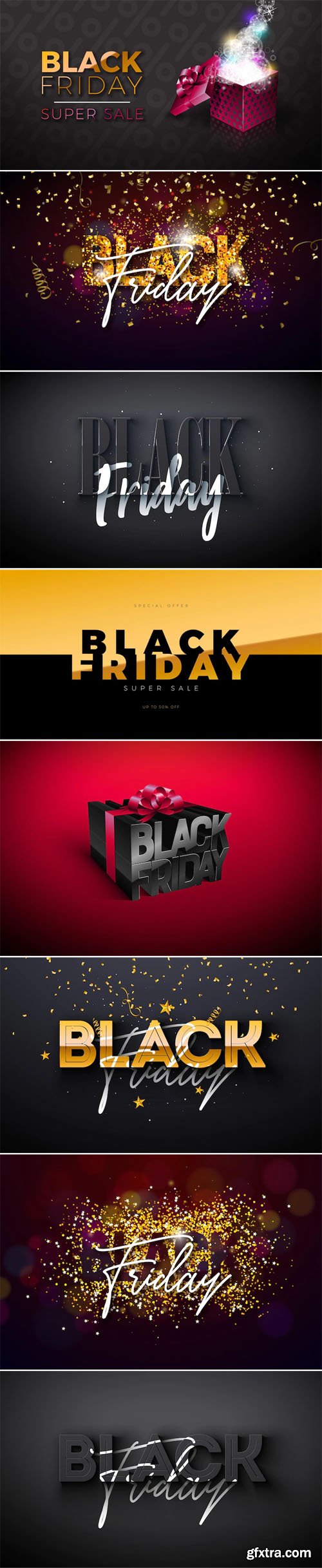 Black Friday Sales - 3D Lettering Vector Templates [Vol.1]