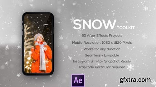 Videohive 50 Snow Overlays - Vertical Resolution - For Mobile Videos 41021662