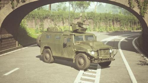 Videohive - Armored Military Car in Big City - 41150350 - 41150350