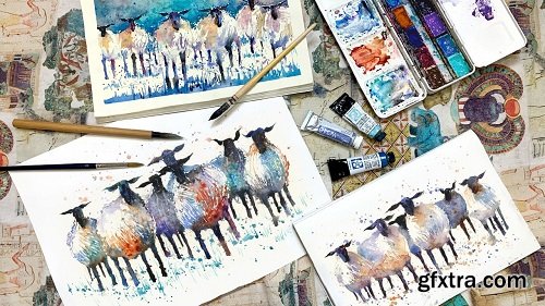 Beginner\'s Exercise for Exploring Watercolor: Paint Simple Sheep Step-by-Step, Learning Basic Skills